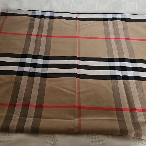 Unbranded Women's Fringe Tartan Scarf Beige & Black - Picture 11 of 16